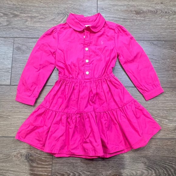Polo Ralph Lauren Baby Girl Shirt Dress, Pink, Long Sleeve, 18 months, Spring - Picture 1 of 13